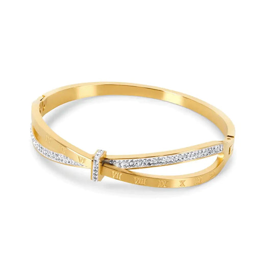 Roman Cubic Zirconia Bangle | Vallria