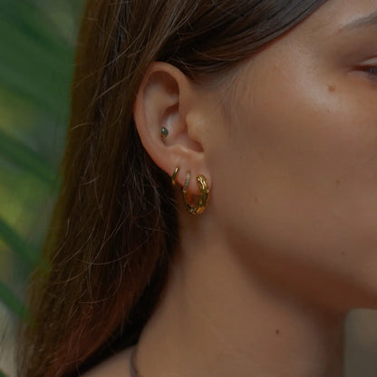 Hoop Organic Textured Earring | Vallria