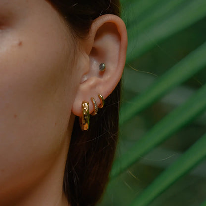 Hoop Organic Textured Earring | Vallria