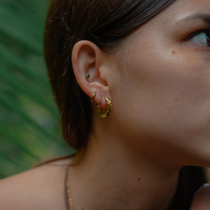 Hoop Organic Textured Earring | Vallria