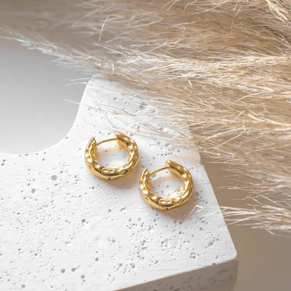 Hoop Organic Textured Earring | Vallria