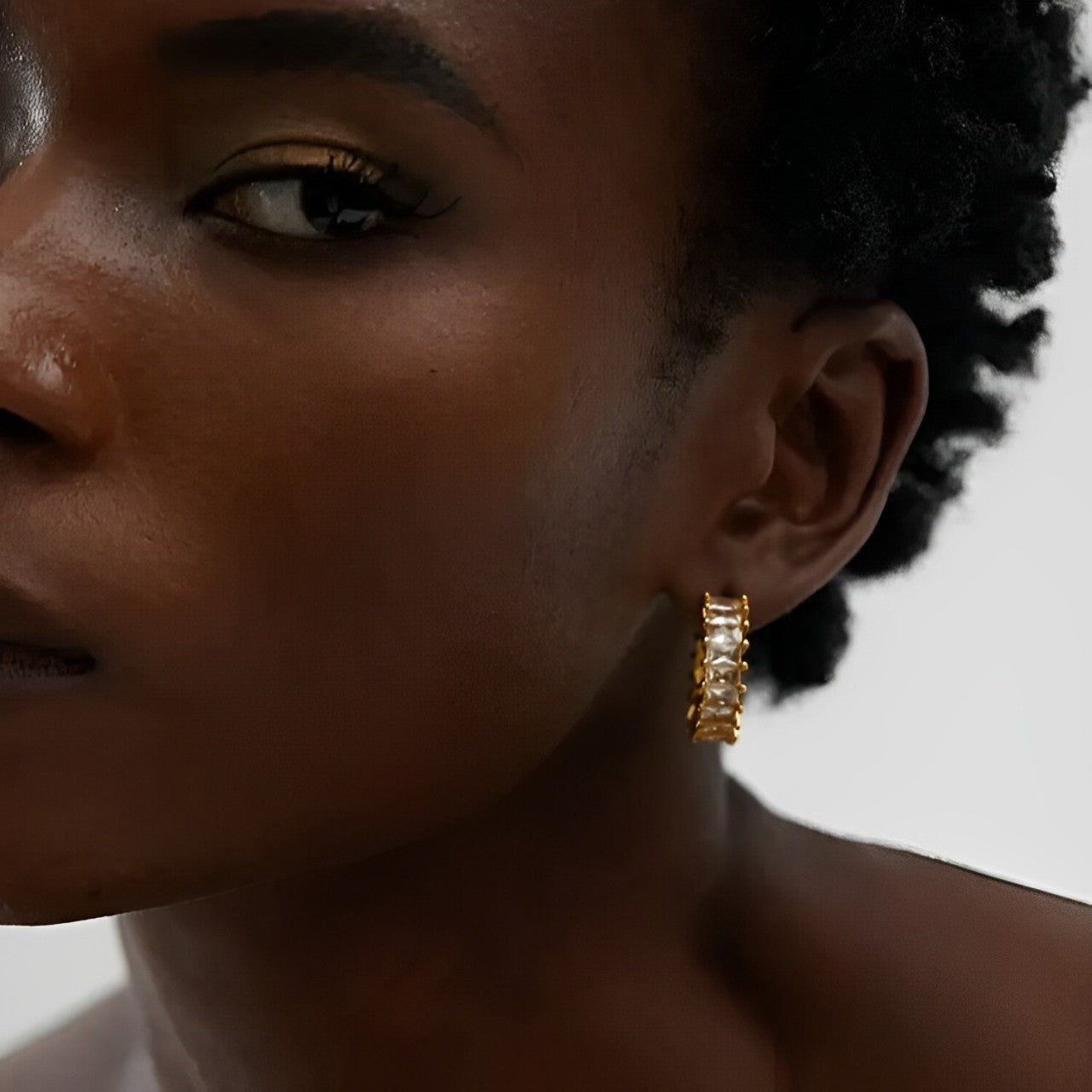 Hoop Serena Cubic Zirconia Earring | Vallria