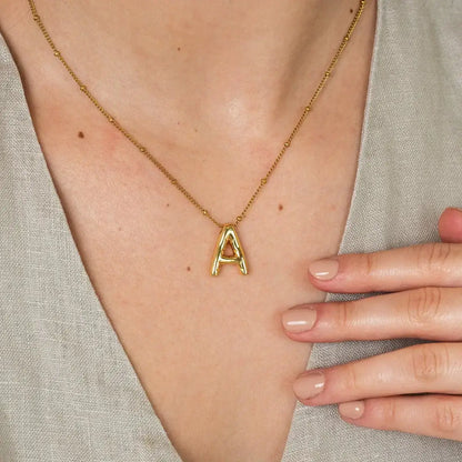 Letter Initial Bubble Necklace | Vallria