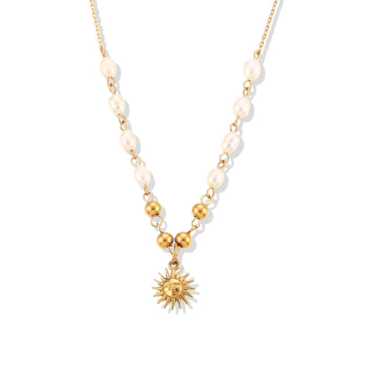 Sun with Pearls Necklace | Vallria