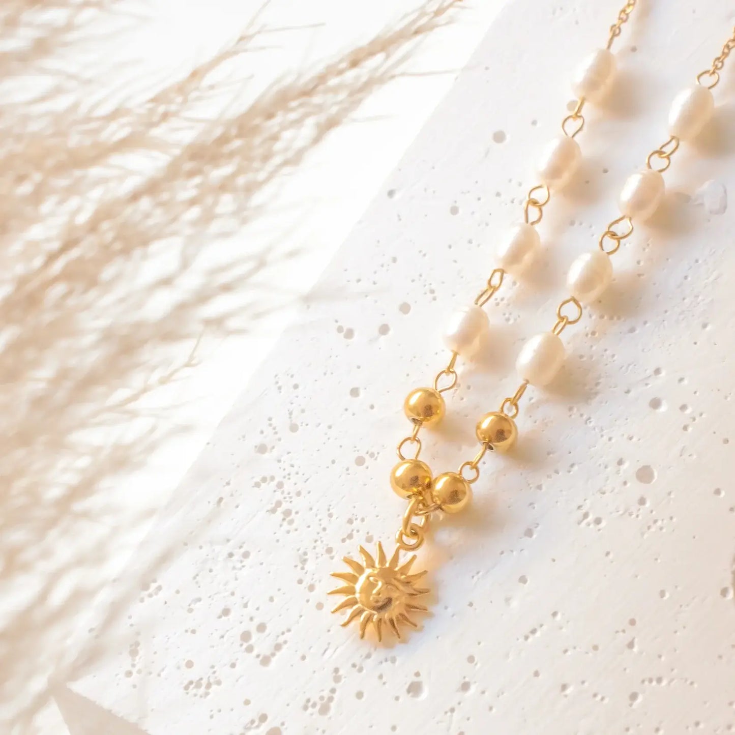Sun with Pearls Necklace | Vallria
