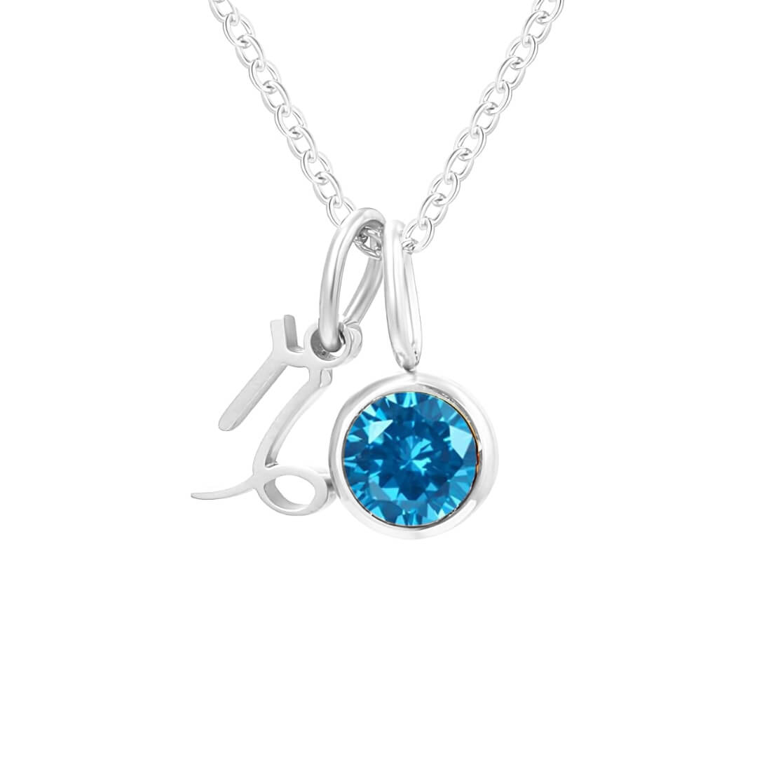 Signs with Stones of Birth Necklace (18K Gold Plated)