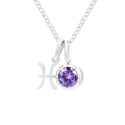 Signs with Stones of Birth Necklace (18K Gold Plated)