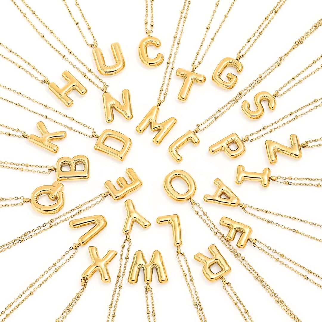 Letter Initial Bubble Necklace | Vallria