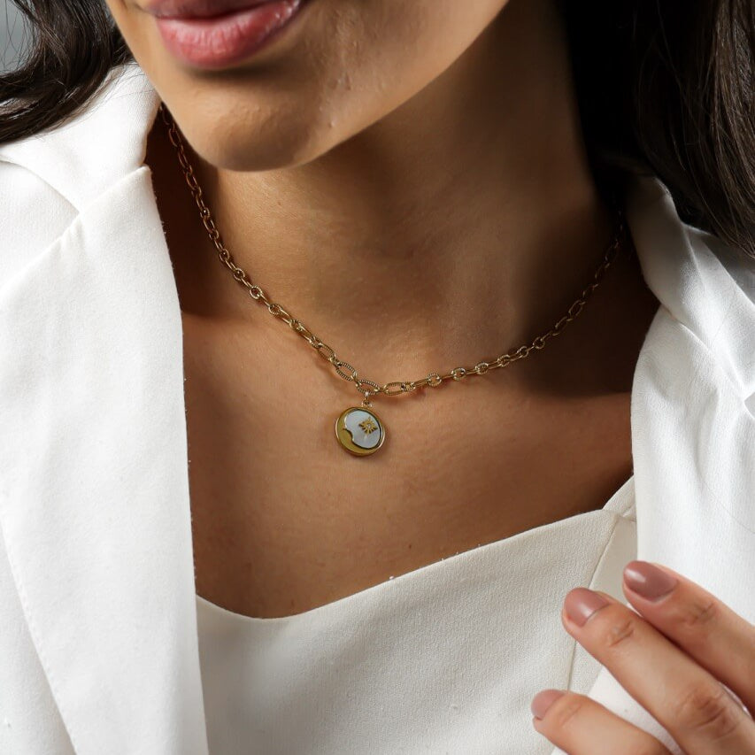 Marseille Sun and Moon Necklace | Vallria