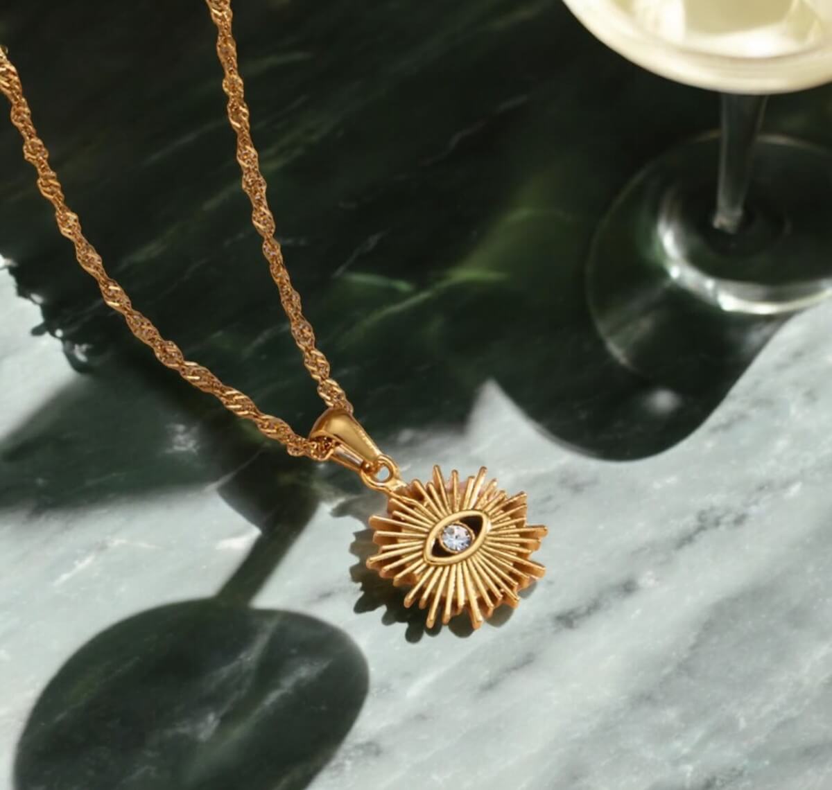 Occhio Zirconia Necklace | Vallria