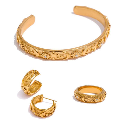 Celeste: Bangle + Earring + Ring Jewelry Set | Vallria