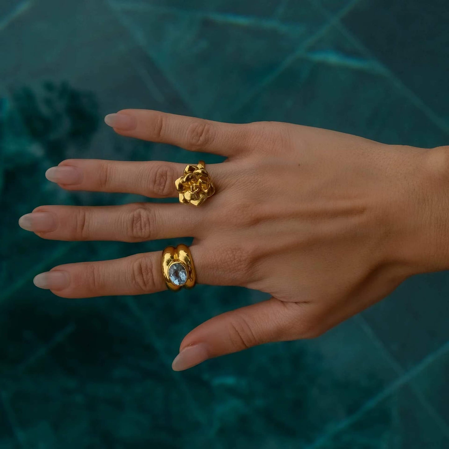 Lotus Flower Adjustable Ring | Vallria