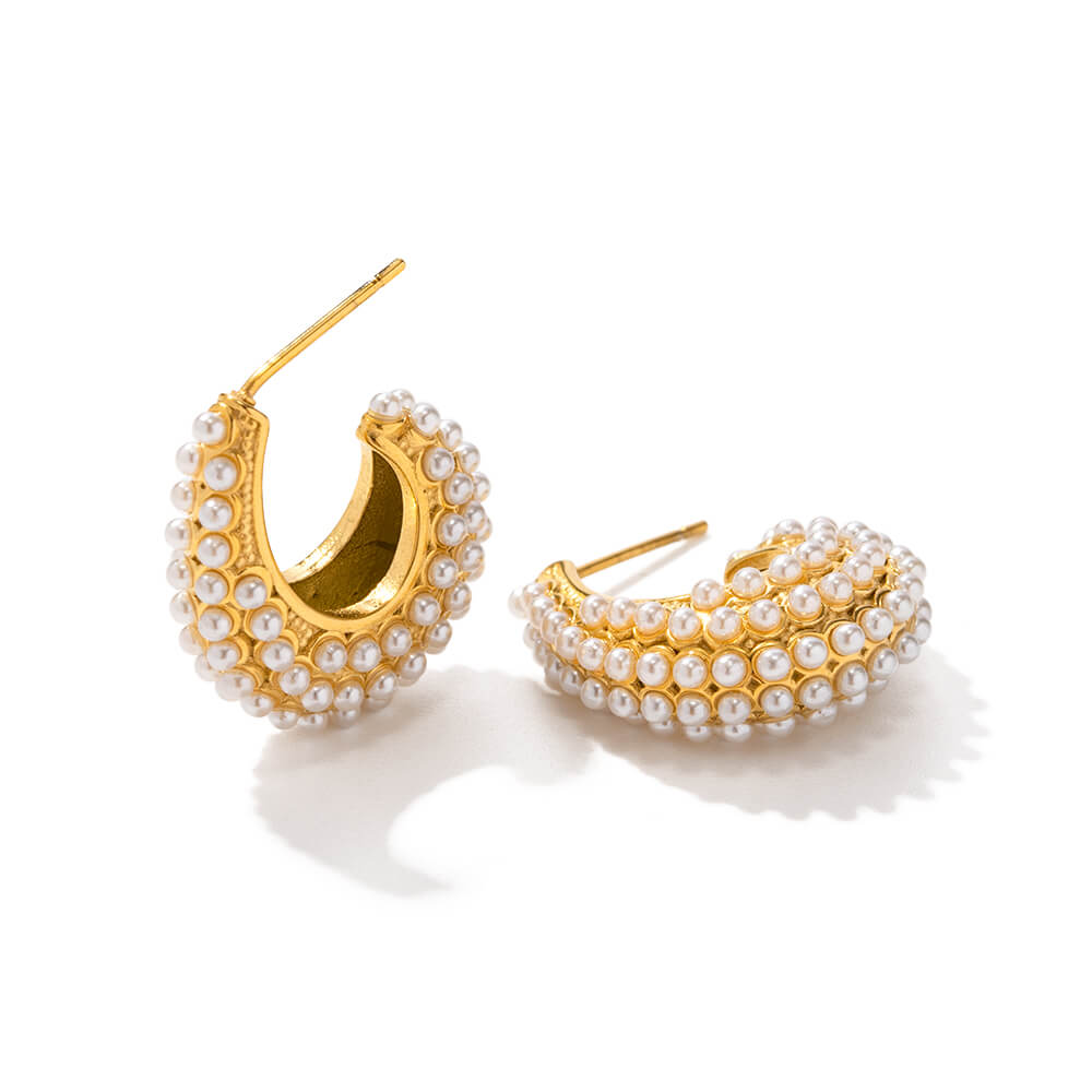 Hoop Medium with Pearls Harmony Earring | Vallria