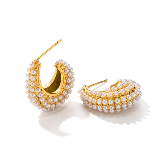 Hoop Medium with Pearls Harmony Earring | Vallria